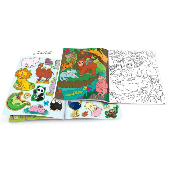 DRY ERASE COLORING BOOK - ANIMALS AROUND THE WORLD