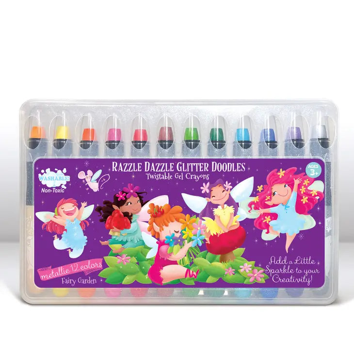 GLITTER DOODLE GEL CRAYONS - FAIRY GARDEN