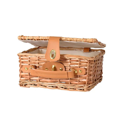 Wicker case with cotton fabric