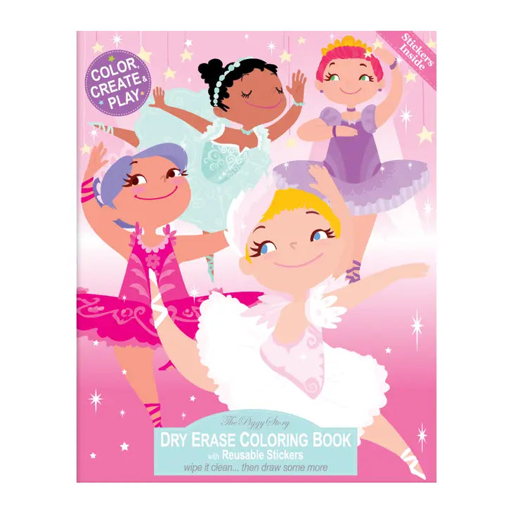 DRY ERASE COLORING BOOK - PRETTY BALLERINAS