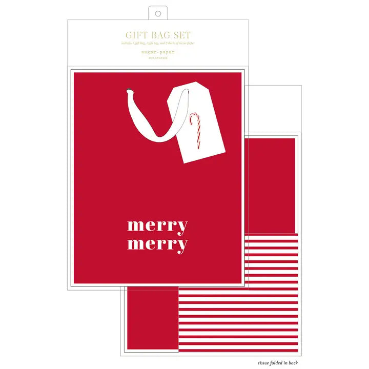 Christmas Gift Bag Set, Merry Merry