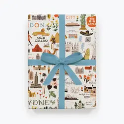 ROLL OF 3 BON VOYAGE WRAPPING SHEETS