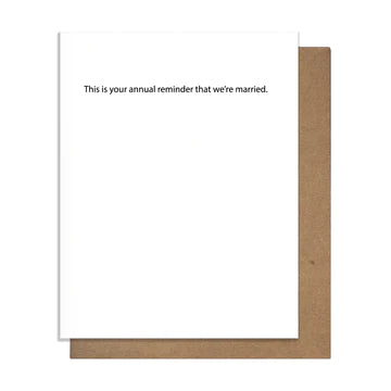 ANNUAL REMINDER FUNNY ANNIVERSARY CARD