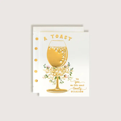 A Toast Gold Embossed Engagement Card