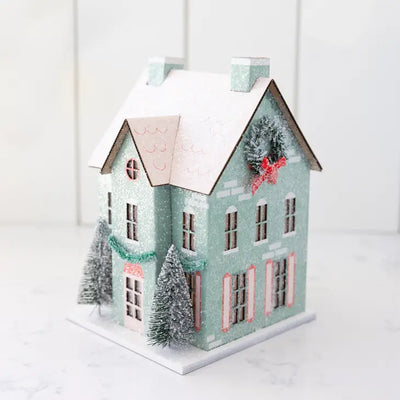 VILLAGE CHRISTMAS PAPER HOUSE DECORATION