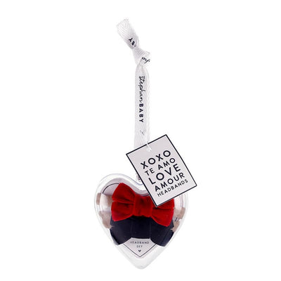 Heart Ornament + Headband Set - Black/Red
