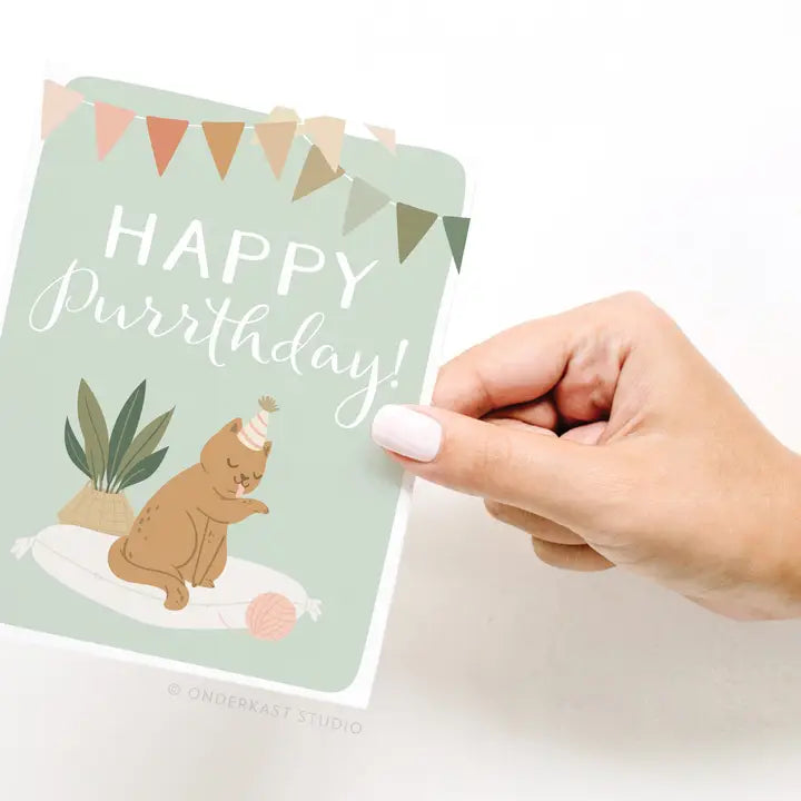 Happy Purrthday Cat Greeting Card
