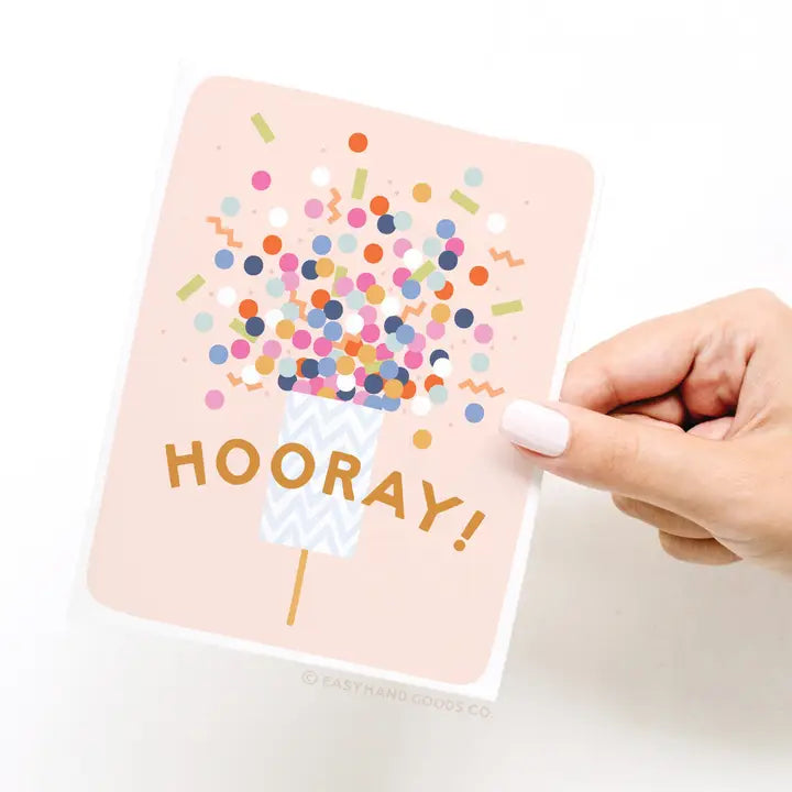 Hooray Confetti Popper Greeting Card