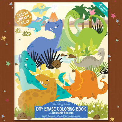 DRY ERASE COLORING BOOK - DINOSAUR WORLD