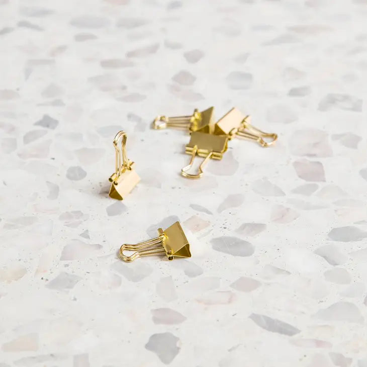 GOLD MINI BINDER CLIPS - SET OF 40
