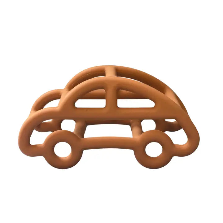 3D Silicone Car Teether in Rust