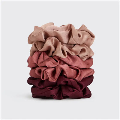 Holiday Satin Scrunchies 6pc - Mulberry Spice