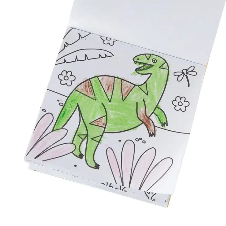 CARRY ALONG CRAYON & COLORING BOOK KIT - DINOLAND (SET OF 10)