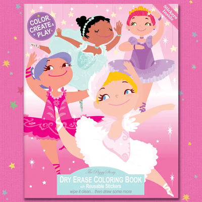 DRY ERASE COLORING BOOK - PRETTY BALLERINAS