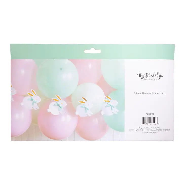 BUNNIES WITH RIBBON BOW BANNERS