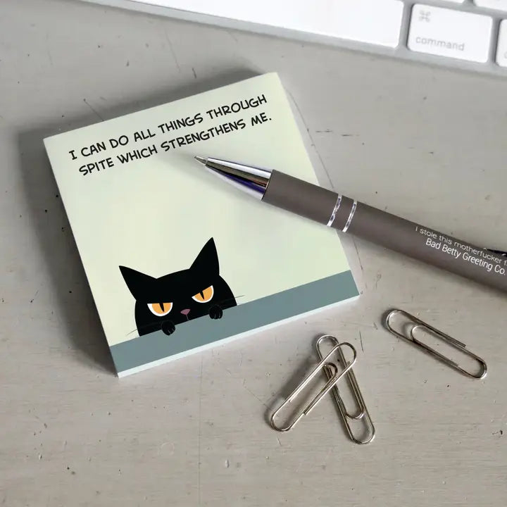 I Can Do All Things Through Spite - Funny Sticky Notepad
