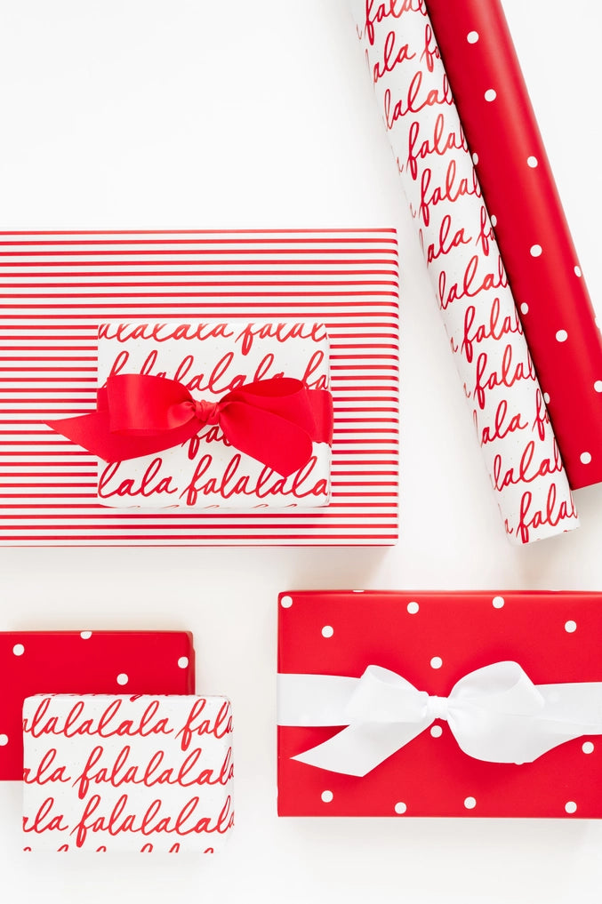 Holiday Gift Wrap Rolls, Red Scatter Dot