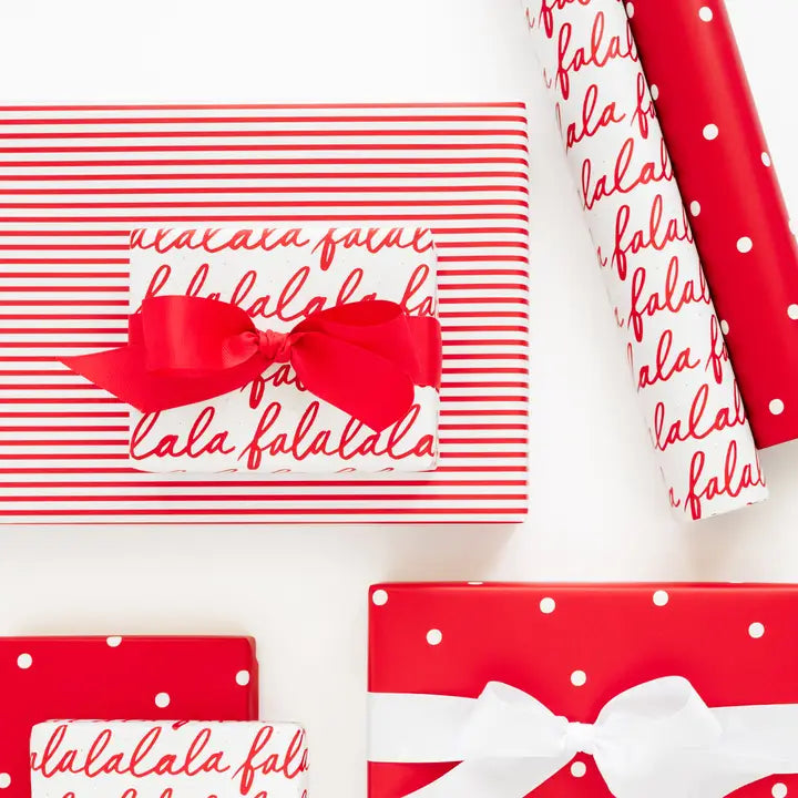 Holiday Gift Wrap Rolls, Red Stripe