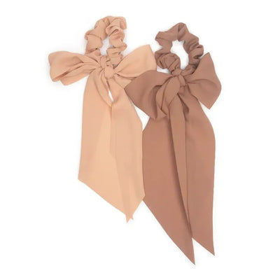 Crepe Scarf Scrunchie 2pc Set - Terracotta