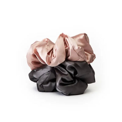 Satin Sleep Pillow Scrunchies - Blush/Charcoal