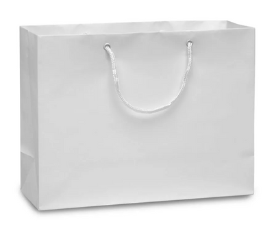 Plain White Boutique Bag with Gold Fleck Tissue