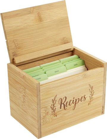 Bamboo Recipe Box Set