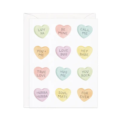 Candy Hearts Messages — Valentine's Day Love Card