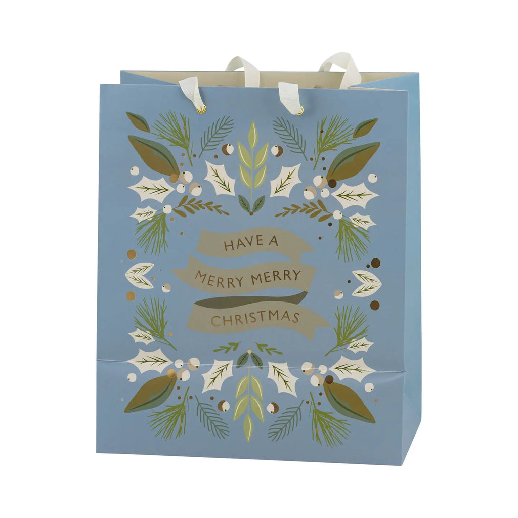 Blue Merry Christmas Gift Bag