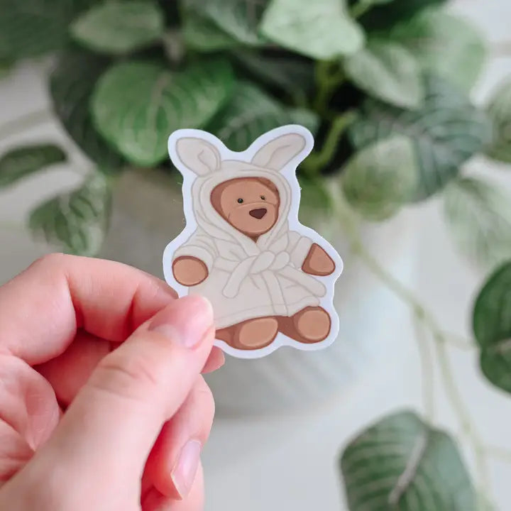 Cozy Robe Bear Jellycat Vinyl Sticker