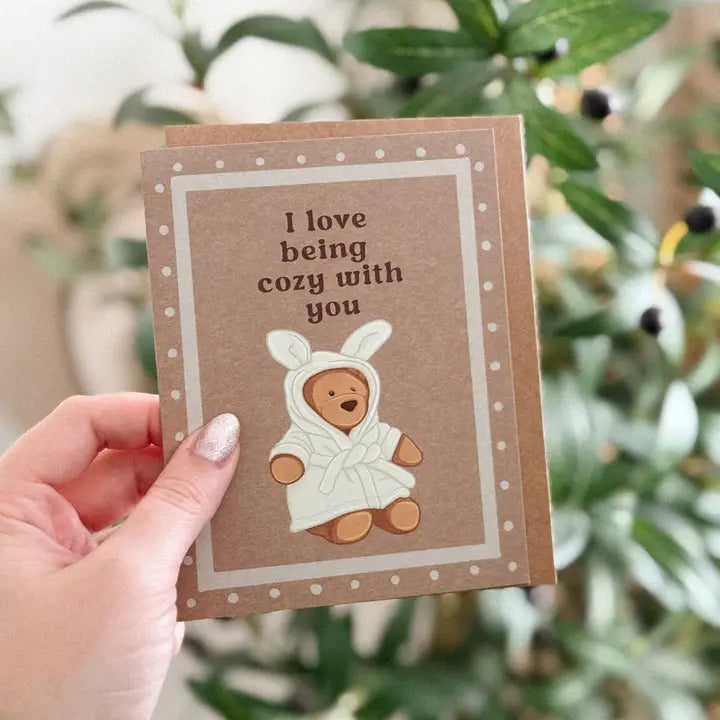 Cozy with You Bear Robe Jellycat Card