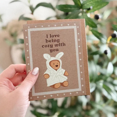 Cozy with You Bear Robe Jellycat Card