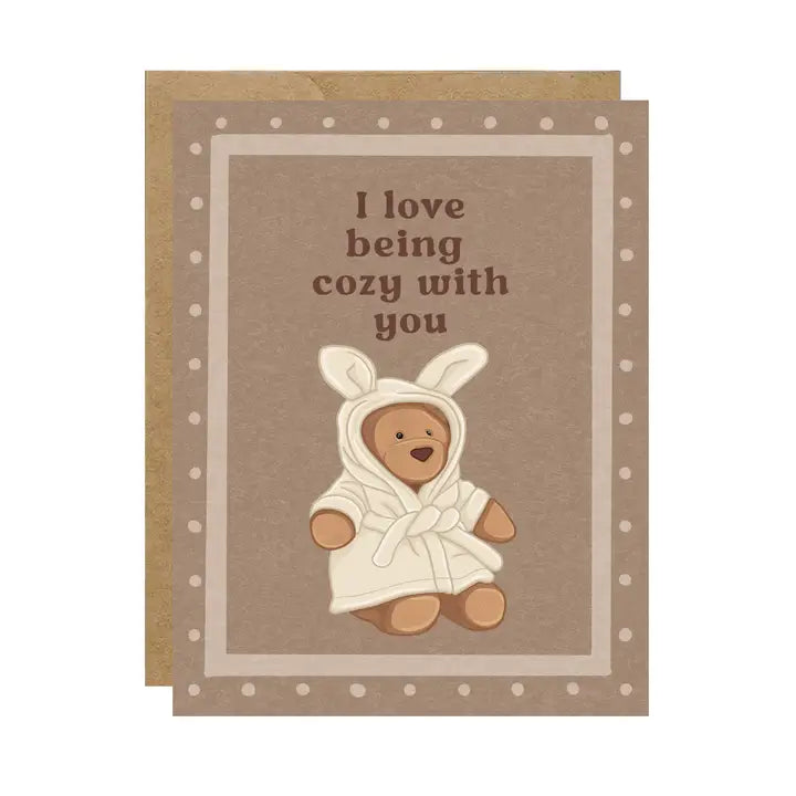 Cozy with You Bear Robe Jellycat Card