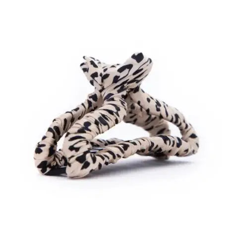 Satin Wrapped Claw Clip - Leopard