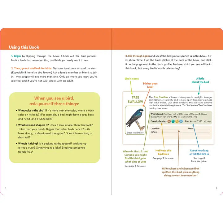 The Birder's Logbook: A Seek-And-Sticker Book For Budding Ornithologists