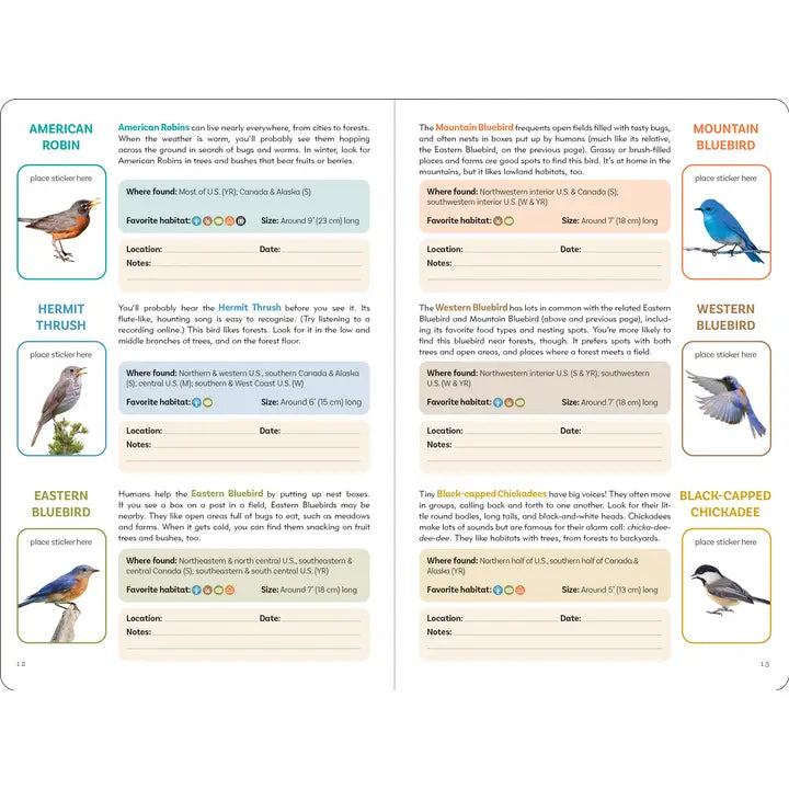 The Birder's Logbook: A Seek-And-Sticker Book For Budding Ornithologists