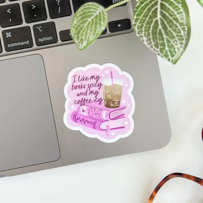 I Like My Books Spicy & My Coffee Icy Vinyl Sticker