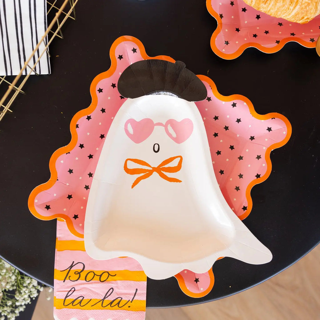 Boo La La Ghost Shaped Paper Plate - Final Sale