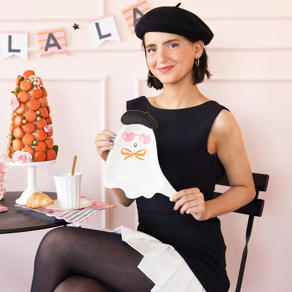 Boo La La Ghost Shaped Paper Plate - Final Sale
