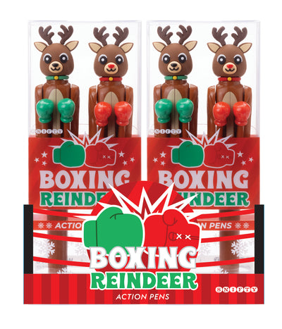 Boxing Raindeer Action Pens - Set of 2
