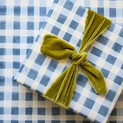 Bramble Blue Gingham Gift Wrap