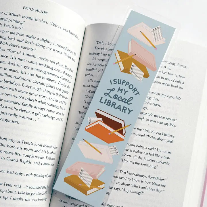 I Support My Local Library Laminated Bookmark