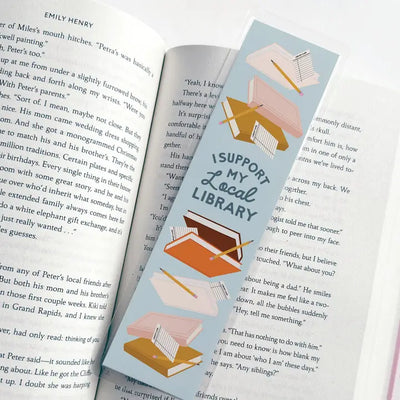 I Support My Local Library Laminated Bookmark
