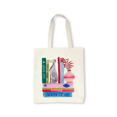 CANVAS BOOK TOTE - BOOKSHELF