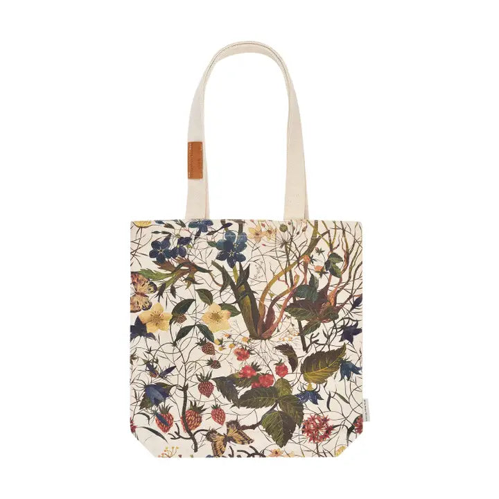 Canvas Shopper Bag - Forest Flowers On White