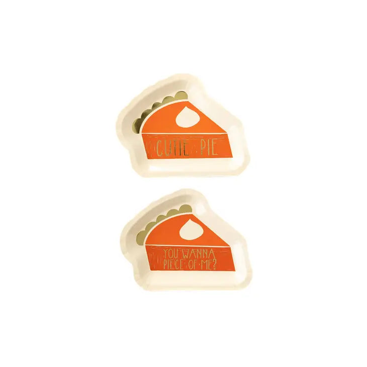 HARVEST/THANKSGIVING PIE SHAPED 7" PLATE SET 8CT