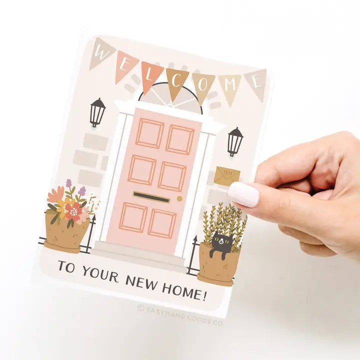 Welcome To Your New Home Door Greeting Card