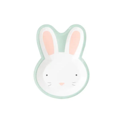 BLUE EASTER BUNNY SHAPED PLATE