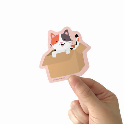 Cat in A Box Vinyl Sticker