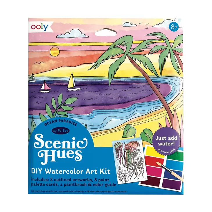 SCENIC HUES D.I.Y. WATERCOLOR KIT OCEAN PARADISE