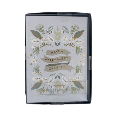 Merry Christmas Boxed Card Set - Blue